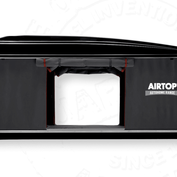 Geöffnetes Airtop Dachzelt Hartschale von Autohome in schwarz von der Seite